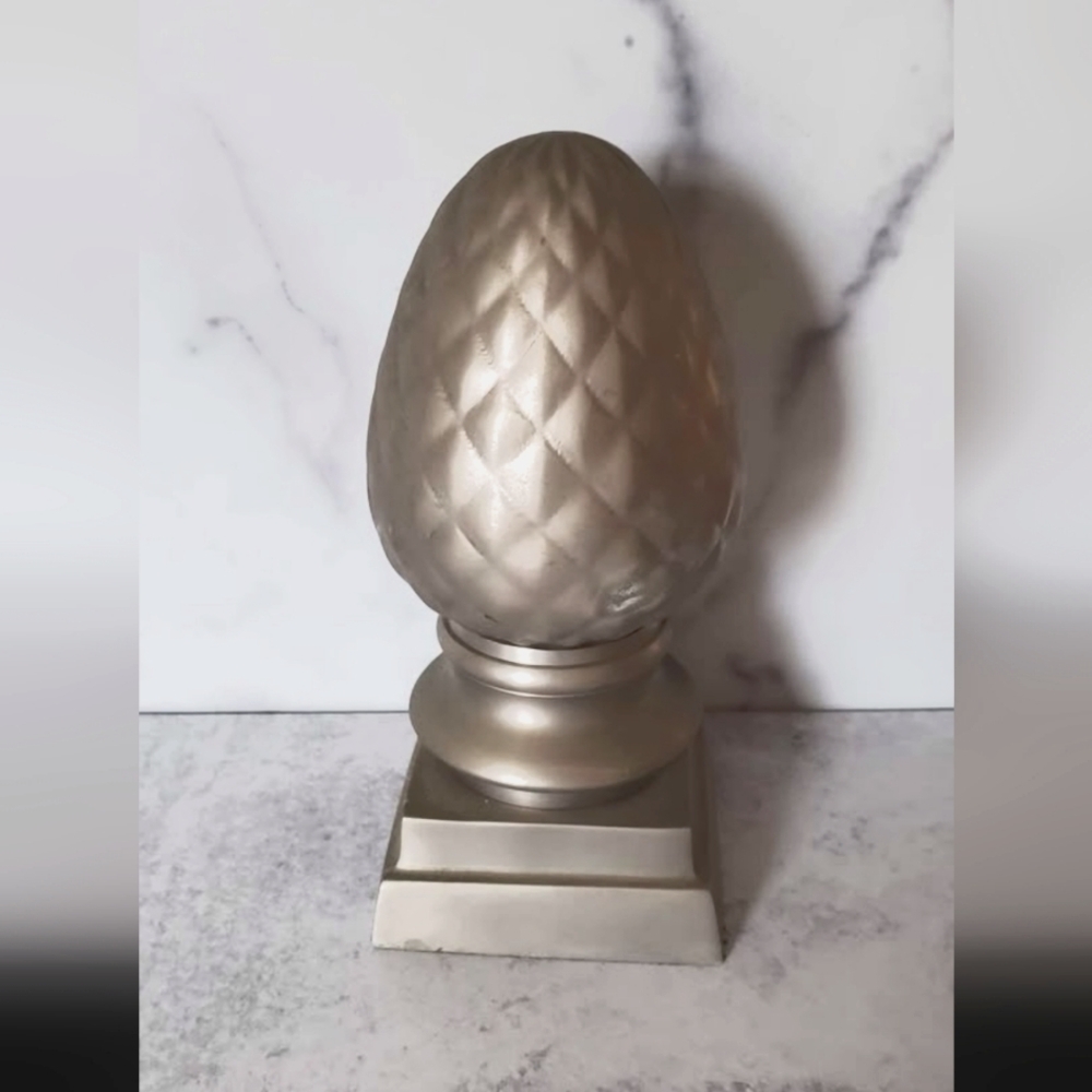 Vintage silver tone artichoke finial/ bookend